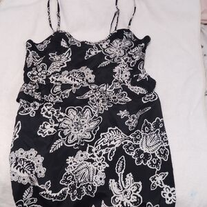 Black and White Floral Dress